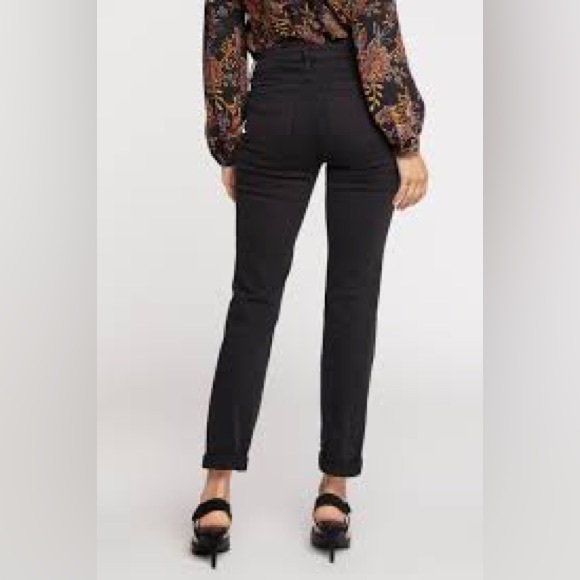 NYDJ Black Sheri Slim Ankle Cuff Denim Jeans 6 New NWT stretch - Picture 13 of 14